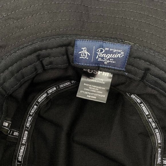 Original Penguin Bucket‎ Hat OSFM Cotton Black Summer Pool Beach Style $45 - Picture 7 of 8